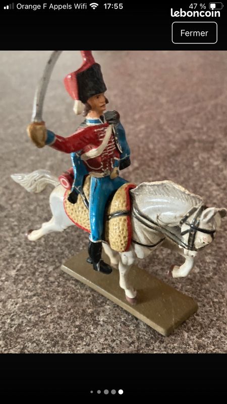 Figurine Starlux - 12ème Régiment De Hussards De Napoléon, échelle 1:32, En Plomb Peint