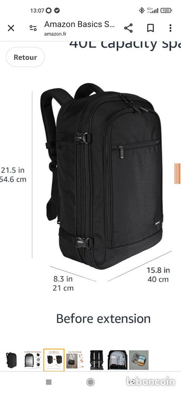 Sac a dos valise Amazon basics Accessoires Bagagerie