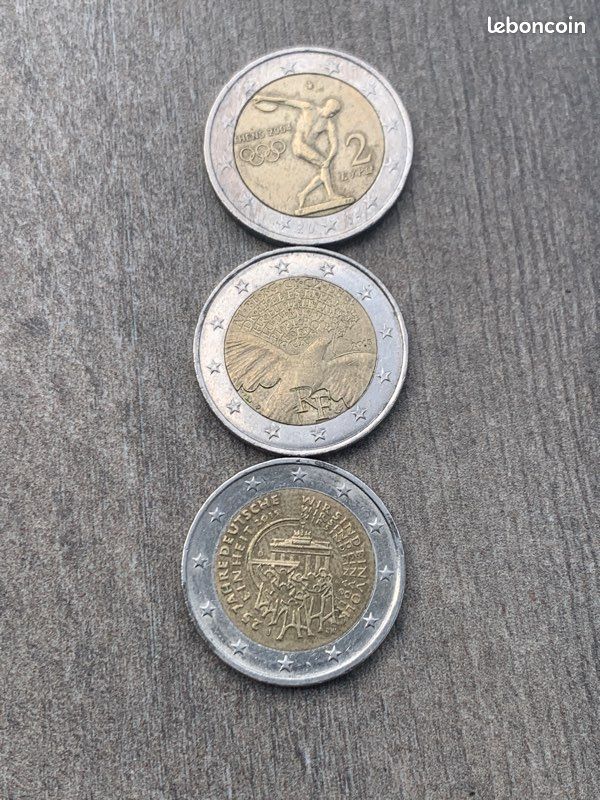 3 x 2 euros Grèce 2004.France 2013 et Alemagne 2015 (image 2)