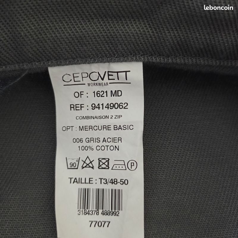Combinaison Neuve Pro homme, Cepovett Vêtements