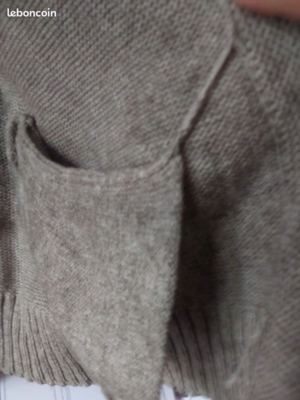 Gilet gris chiné L - 3 gros boutons ronds (image 4)