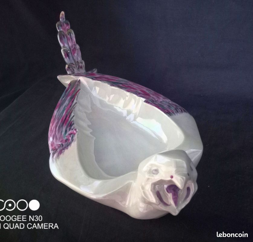 Céramique Limousine - Grand vide poche Art Déco en forme de pigeon en porcelaine de Limoges (image 7)