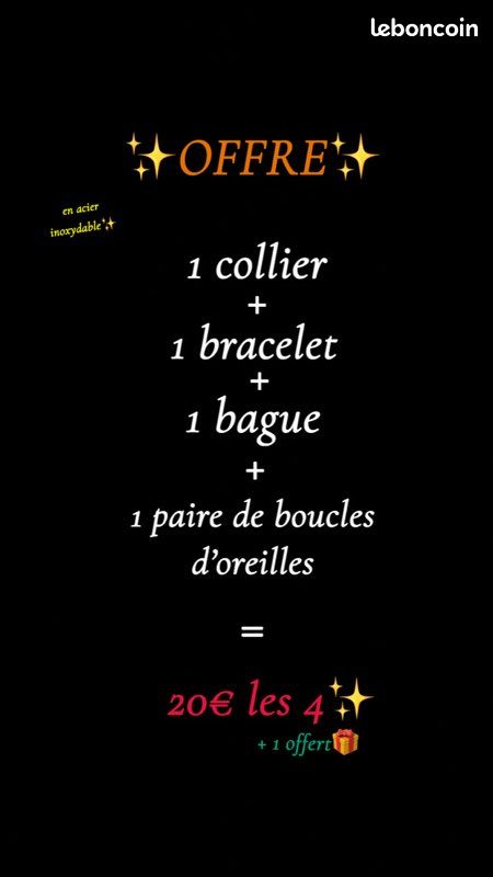 Lot bijoux acier inoxydable (image 1)