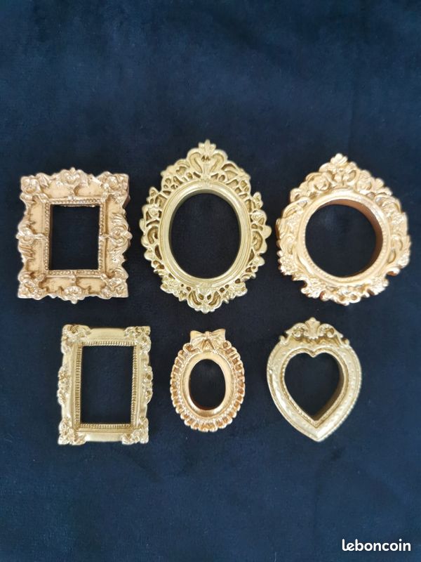 Lot de 6 Mini Cadres Dorés Style Baroque / Vintage - NEUF (image 1)
