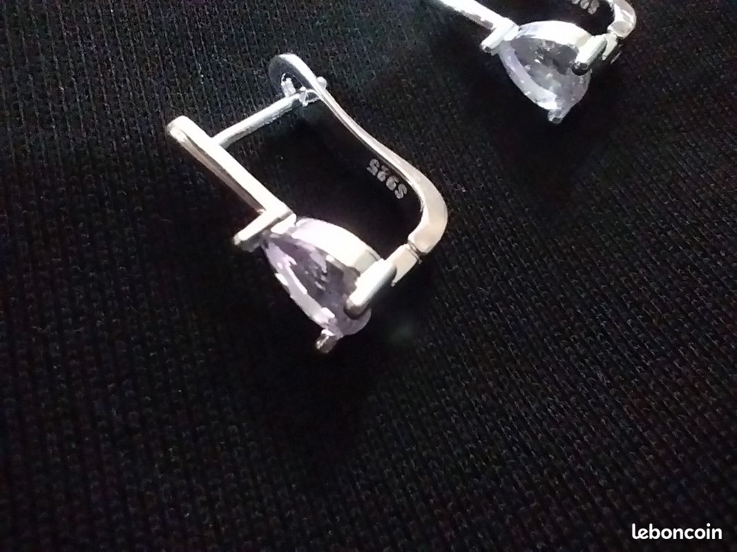 Paire De Boucles D'oreilles En Argent 925, Puces, Tige Poussette, Neuf Avec étiquettes