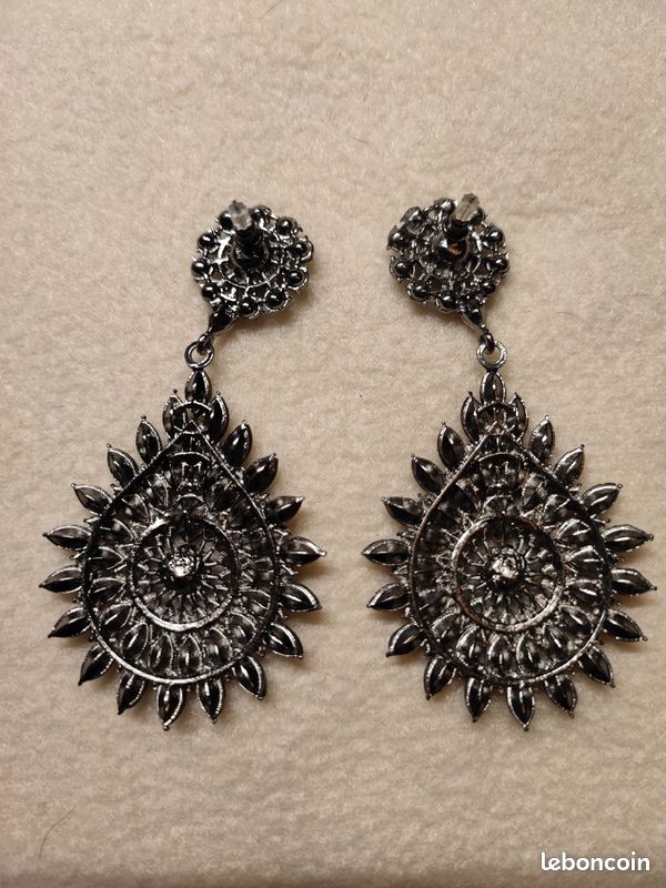 Boucles d'oreilles soleil bleu (image 2)