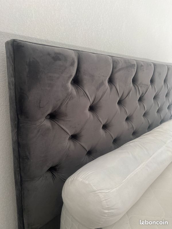 Lit velours coffre160 (image 3)