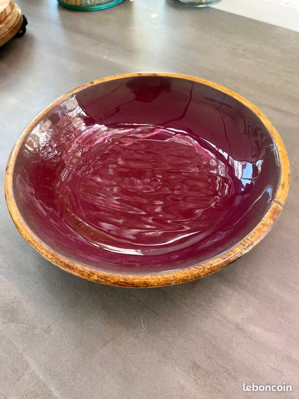 Plat bois et couleur vernis 25cm (image 1)