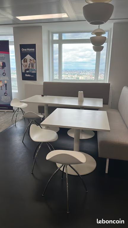 Tabouret blanc design confort et tournant (image 4)