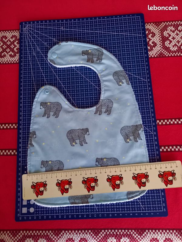 Bavoir bébé 0/ 1 an, tissu ours Baloo + tissu éponge (image 2)