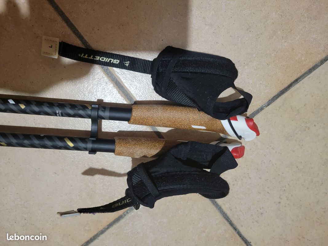 Bâtons Marche Nordique Guidetti Vent Des Fjords UT70 – 70% Carbone, Poignée Liège, Double Pointe, 120 Cm