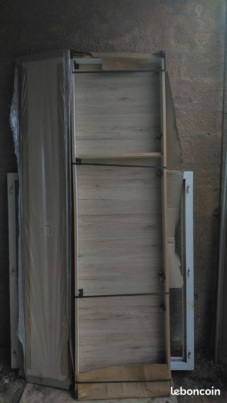 Façade 3 placard rangement 2m20H 60L Ixina effet bois (image 3)