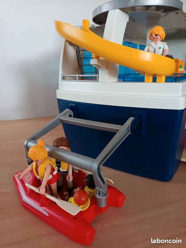 Accessoire Playmobil Toilettes WC Socle Bleu - Pour Bateau De Croisière, Référence 6978