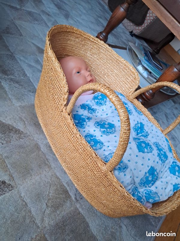 Couffin Pour Poupée Vintage Bébé Dort - Années 1950 - Déco Rétro