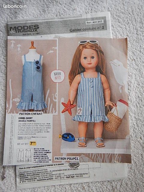 Patron Couture Modes Et Travaux 431817 Combi-Short Pour Fillette