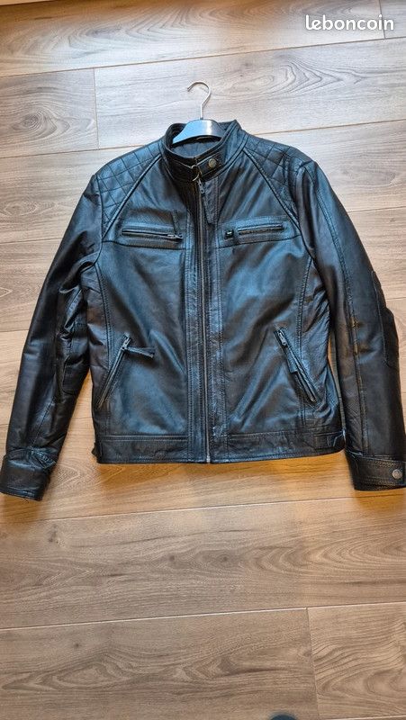 Veste cuir noir Aviatrix Taille S Vêtements