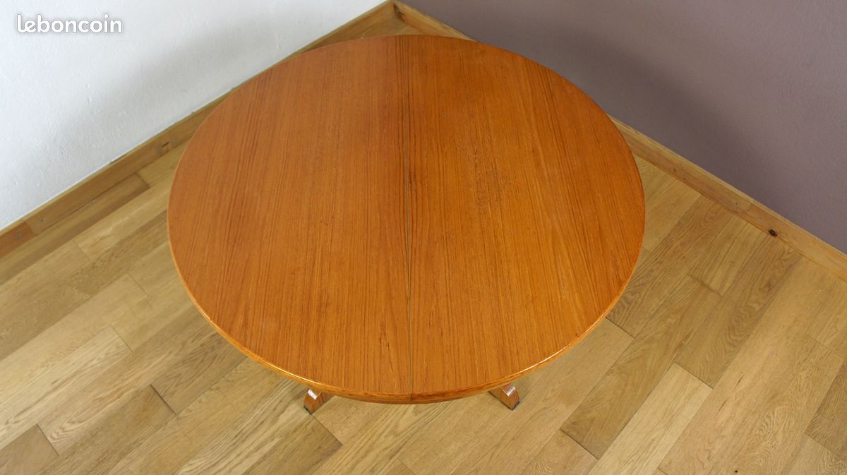 Table de Salle à Manger Ronde & Pied Central Vintage 1960 (image 10)