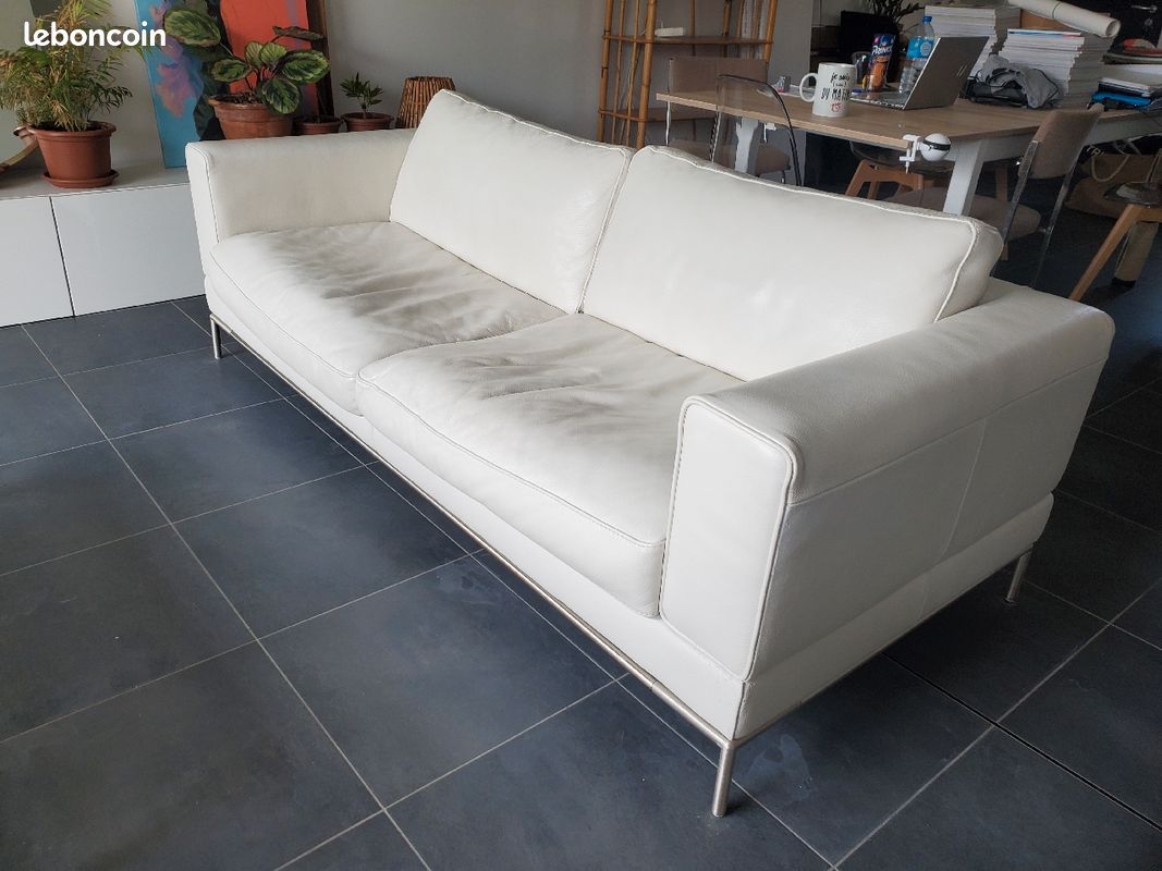 Canapé cuir ikea blanc 3 places (image 2)