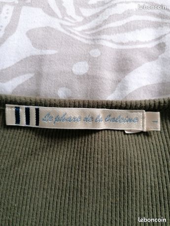 LE PHARE DE LA BALEINE - TEE-SHIRT à CÔTES KAKI - Taille L = 42 / 44 👕 (image 7)