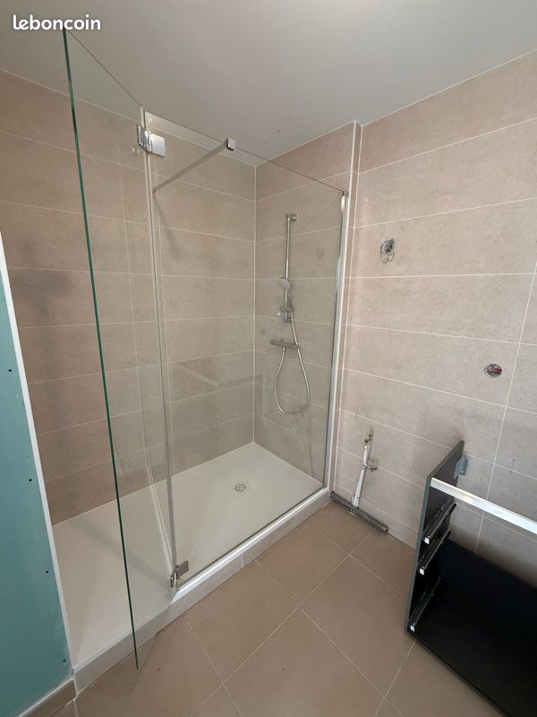 Paroi de douche fixe de chez CEDEO – Talk Walk 120 cm + volet mobile 30 cm – Neuve (image 1)