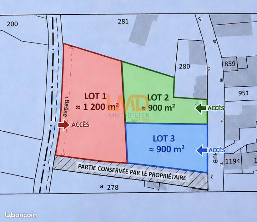 Terrain 1200 m² Villeneuve-La-Comtesse · 25 000 €