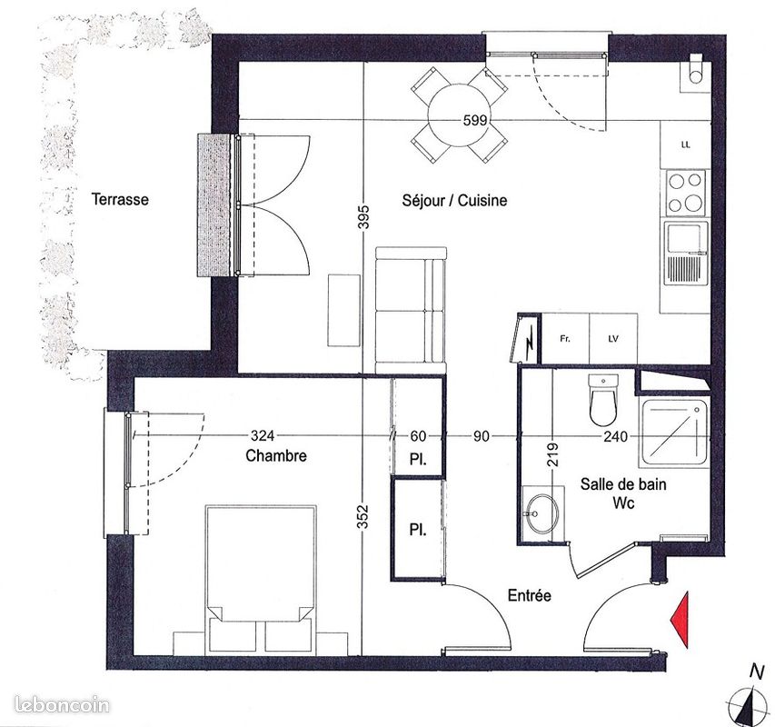 Appartement 2 pièces 47 m² · à Villenave-d'Ornon · 47,3 m² · 646 €