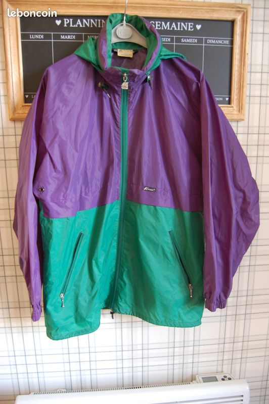 Veste de pluie vintage des années 90 Zampiero L coupe-vent - France