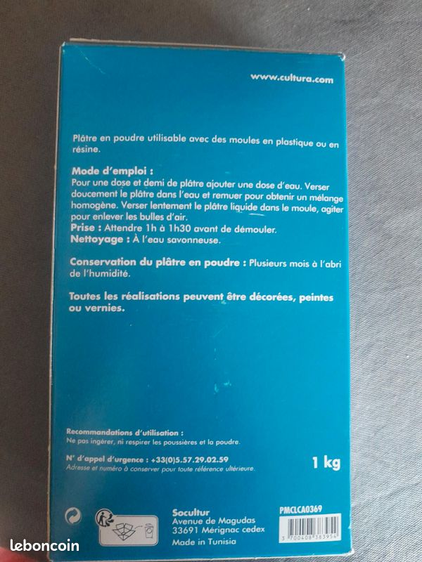 Plâtre en poudre moulage (image 2)