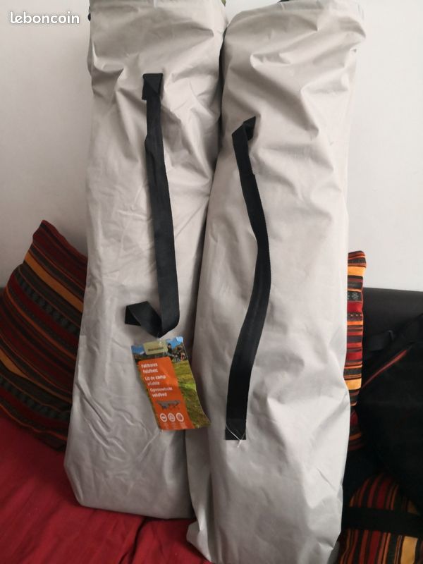 Lit De Camp Ultra Léger Pliable 190x70x17cm En Aluminium - Charge 150kg Avec Sac De Transport Pour Camping, Randonnée Et Plage