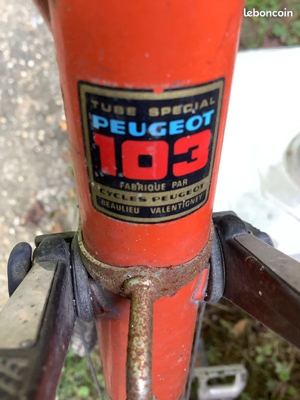 Vélo de course Peugeot 103 orange record du monde (image 3)