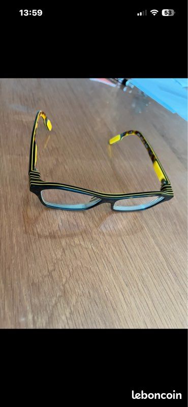 Lunette créateur noire et jaune (image 3)