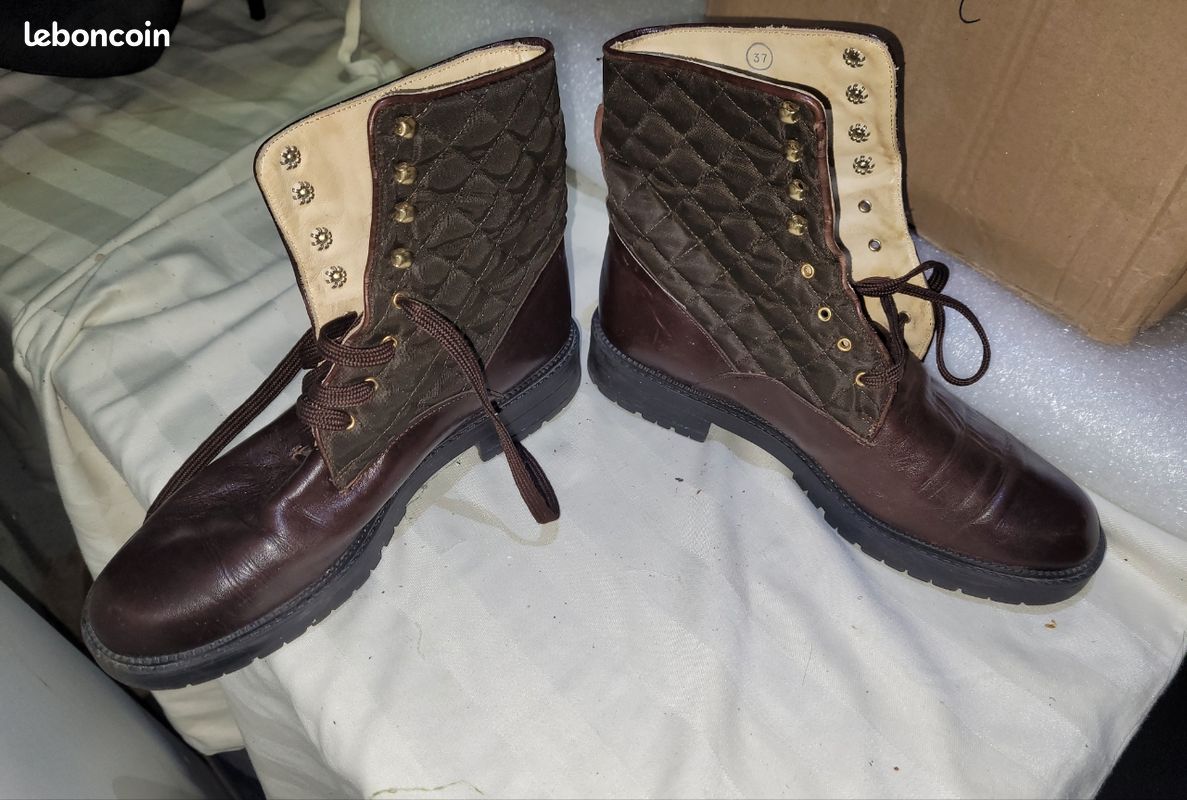 Bottes/Bottines plates marron T.37 (image 2)