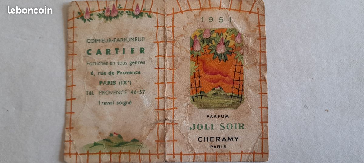 Petit Calendrier de 1951 Parfum Joli Soir CHERAMY (image 1)
