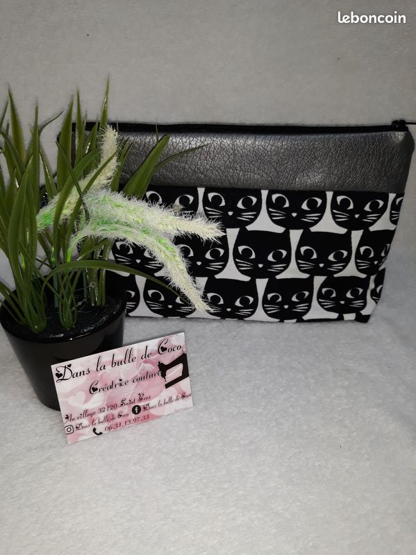 Trousse de toilette " miaou " 27 X 19 cm (image 1)