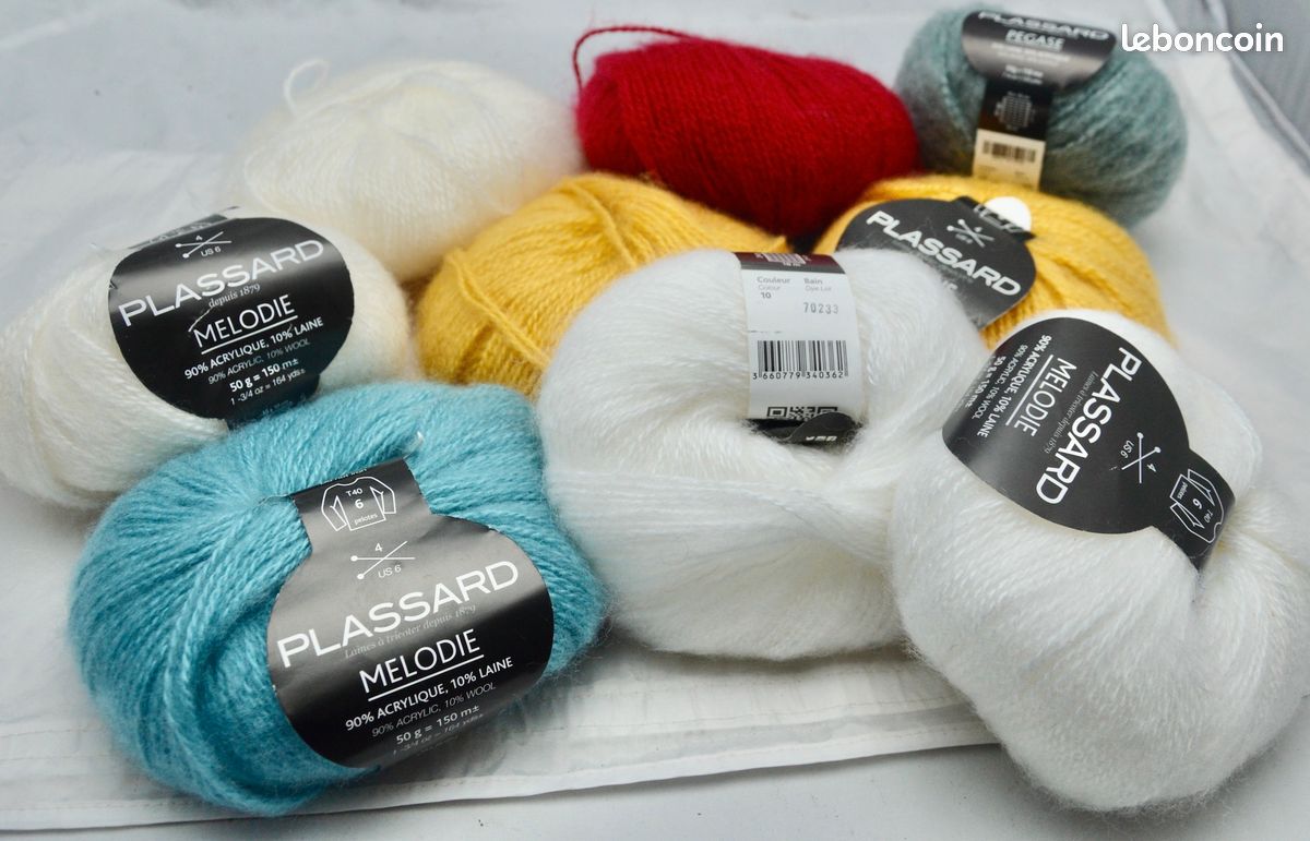 Lot De 10 Pelotes Plassard Gagnante - Blanc Cassé N°127, Aiguille 3.5, Acrylique