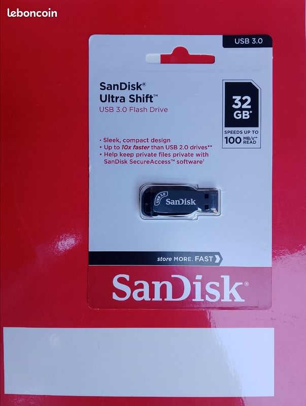 Clé USB SanDisk Ultra Shift 32 Go (image 1)