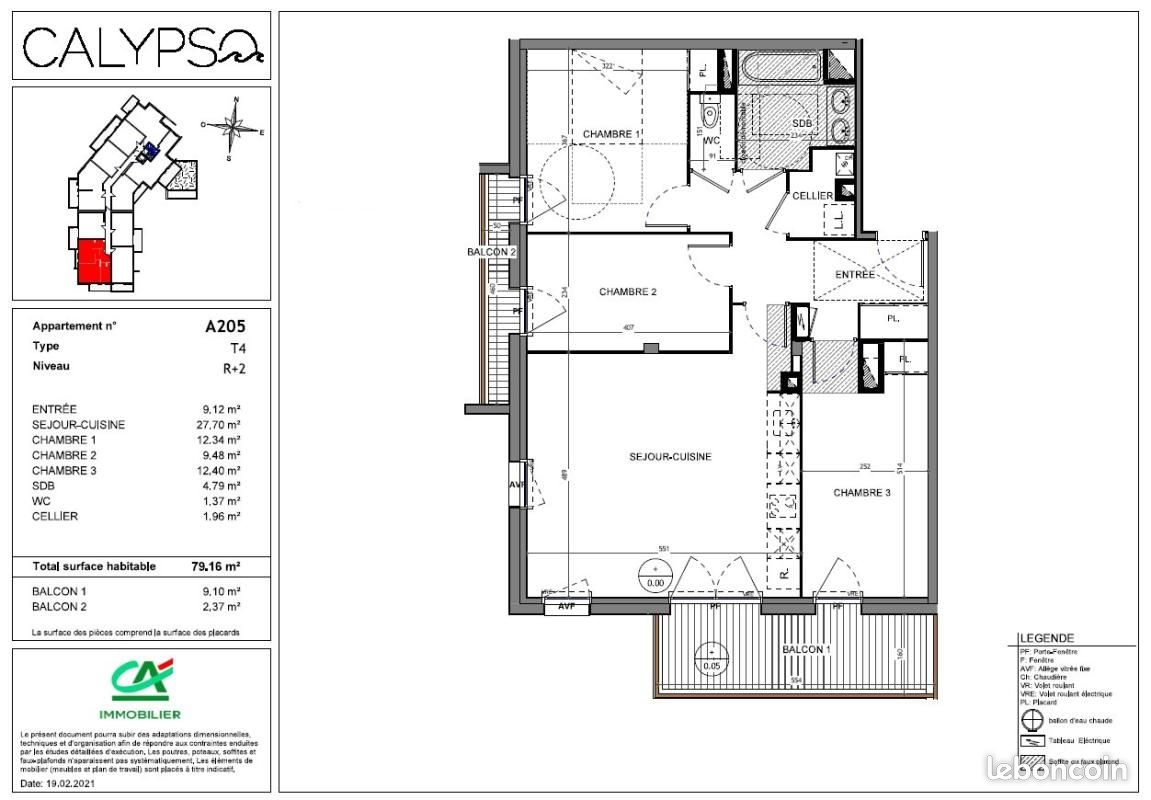Appartement 4 pièces 79 m² · à Pornic · 79 m² · 937 €