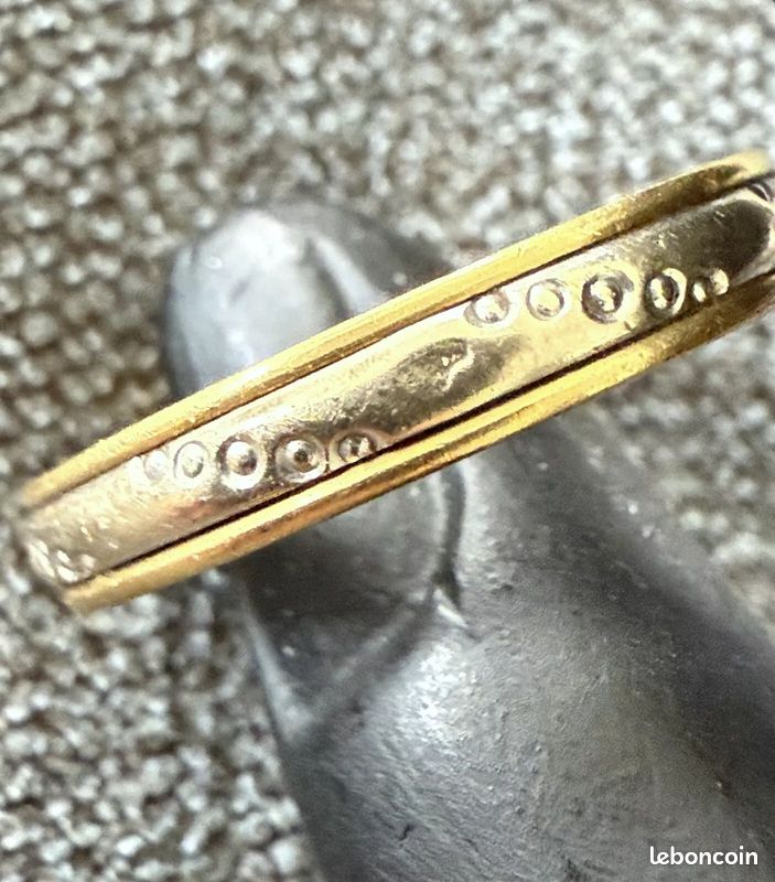 Alliance 2 Ors - Jaune & Blanc 18 Carats - Taille 51 - Bague Occasion