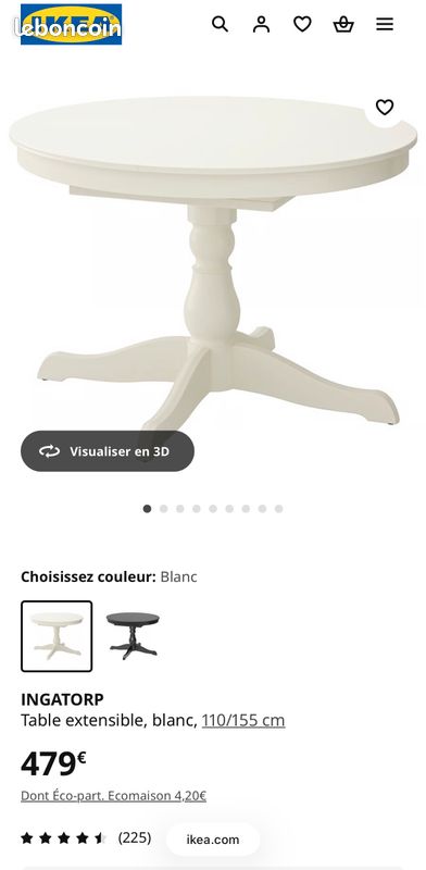 Ikea Table Bois Extensible Neuve (image 1)