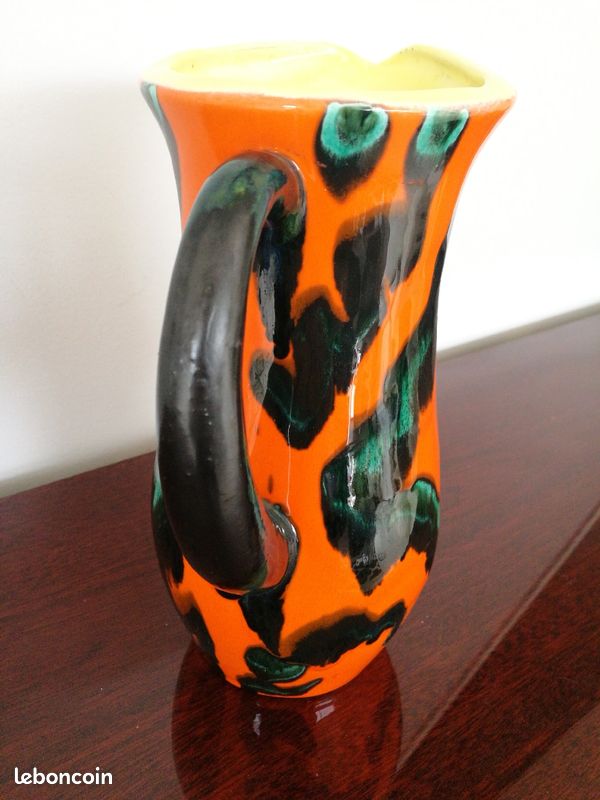 Cruche pichet limoge emaux orange (image 6)