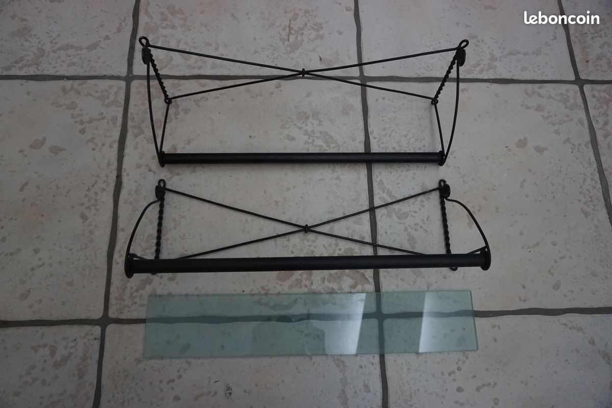 (syl) porte serviette+tablette verre SDB (image 1)