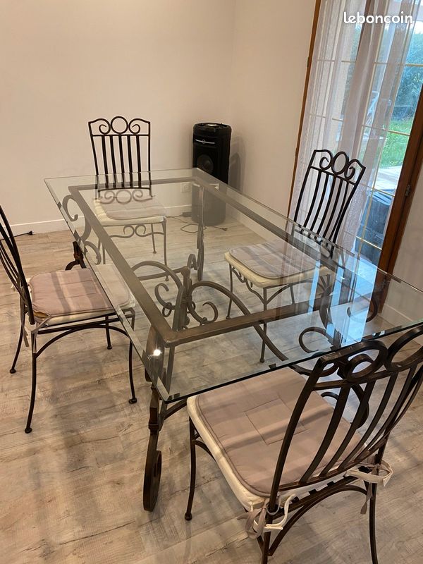 Table en verre + chaises (image 1)