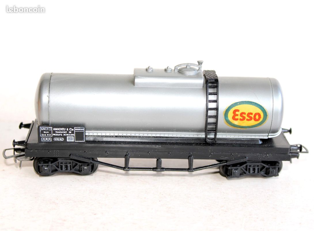 Wagon Citerne ESSO SNCF échelle HO – Métal, Ancien, à Identifier (SMCF)