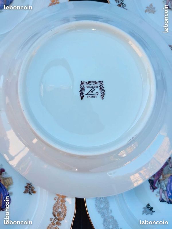 Lot de 5 assiettes creuses porcelaine de France (image 2)