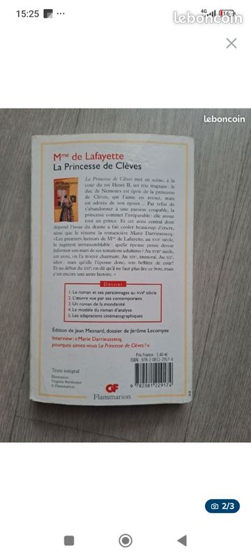 Livre la princesse de cleves (image 2)