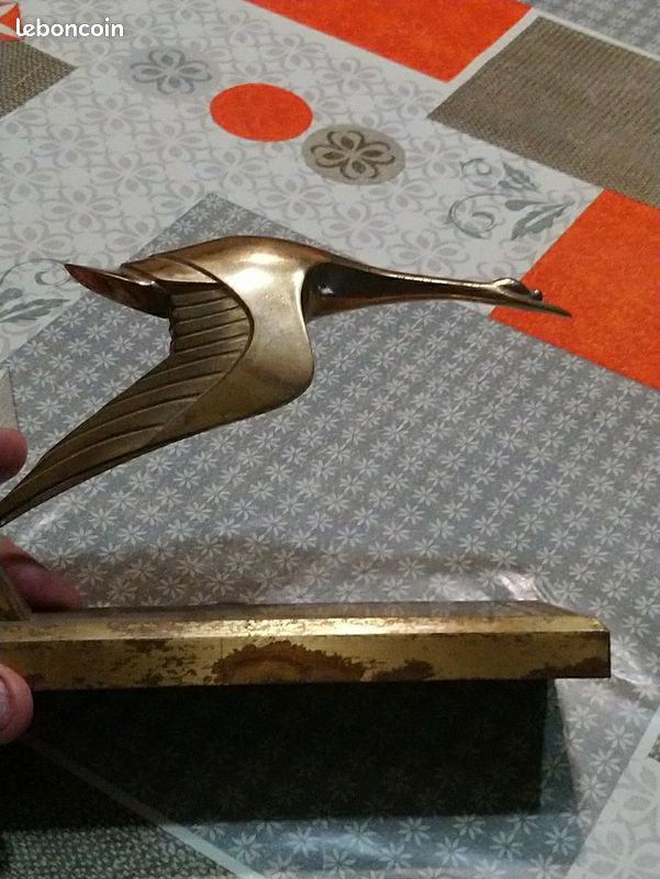 Petite cigogne nickelée pour mascotte voiture jouet JEP 7395: Hispano Suiza 52cm