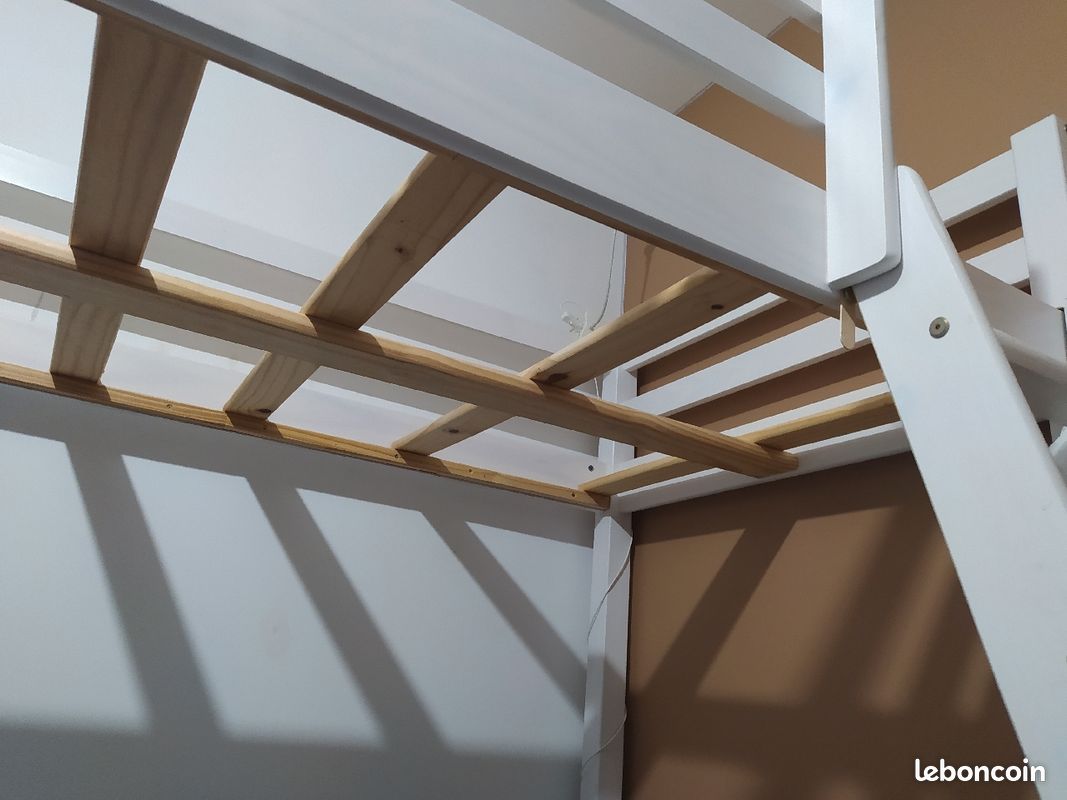 Lit en hauteur/mezzanine blanc vendu sans matelas (image 3)