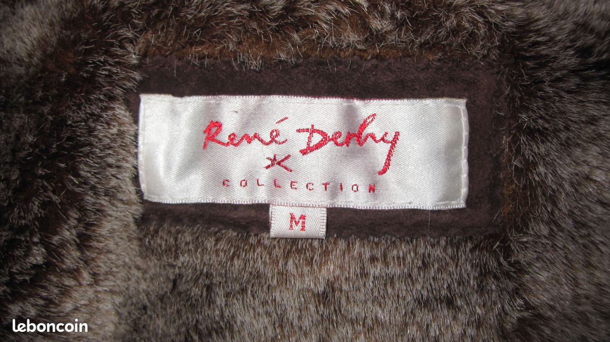 Veste En Cuir DERHY Taille 38 Marron - Mi-longue, Coupe Classique - Occasion Très Bon état - Fabriqué En France
