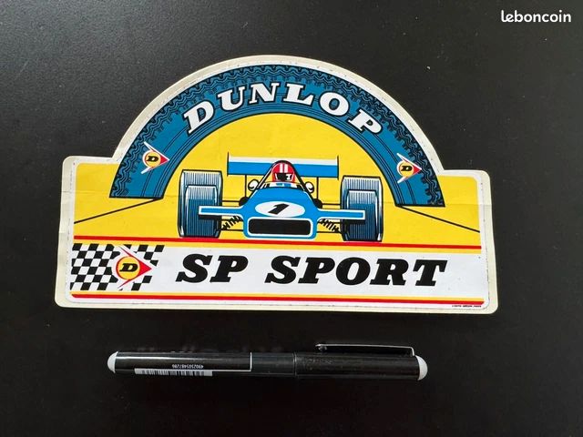 Ancien autocollant Sticker collection mécanique automobile Dunlop SP4 vintage d époque - Collection Ancien autocollant Sticker collection mécanique automobile Dunlop SP4 vintage d époque - Collection