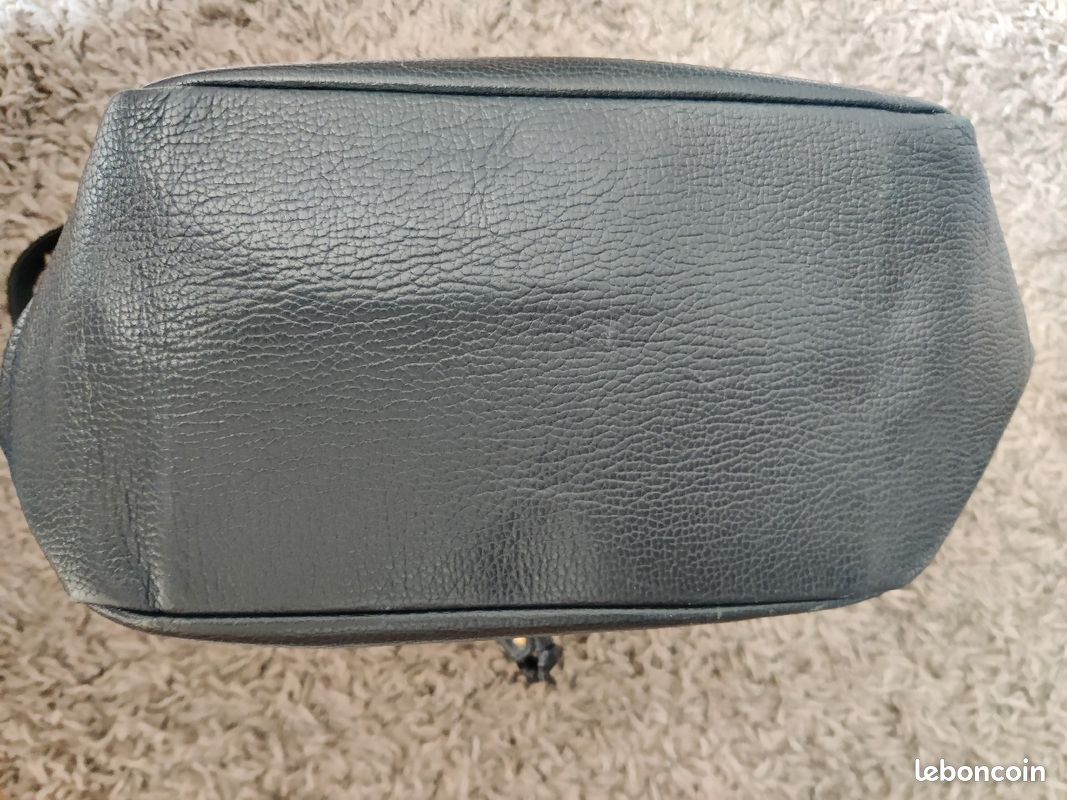Sac sceau Lamarthe en cuir bleu marine (image 6)